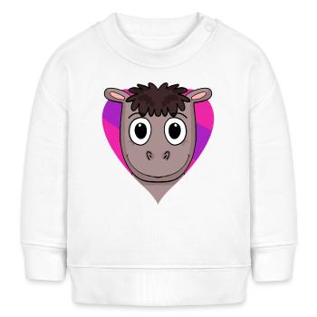 Cadeau de cheval bisexuel - Sweat bébé bio Stanley/Stella - blanc - Devant