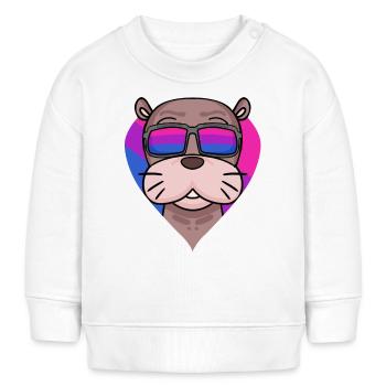 Bisexuell Seelöwe Geschenk - Baby Organic Sweatshirt Baby Changer von Stanley/Stella - Weiß - Vorne