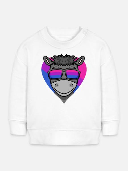 Bisexuell Esel Geschenk - Baby Organic Sweatshirt Baby Changer von Stanley/Stella - Weiß