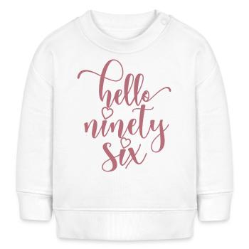 Bonjour Quatre-vingt-seize mignons anniversaire de 96 ans - Sweat bébé bio Stanley/Stella - blanc - Devant
