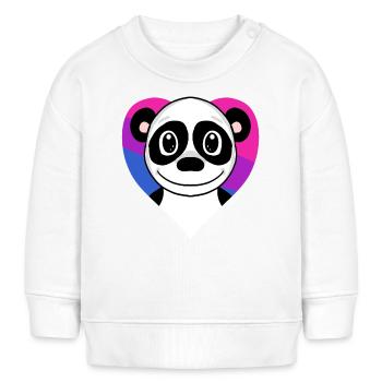 Cadeau panda bisexuel - Sweat bébé bio Stanley/Stella - blanc - Devant