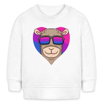 Cadeau d’alpaga bisexuel - Sweat bébé bio Stanley/Stella - blanc - Devant
