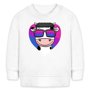 Cadeau de vache bisexuelle - Sweat bébé bio Stanley/Stella - blanc - Devant