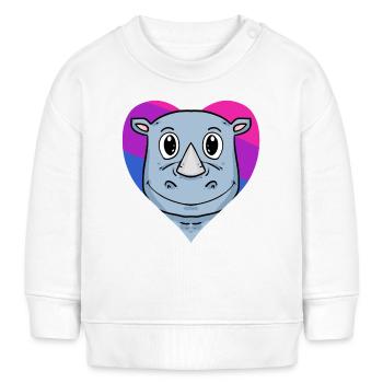 Cadeau rhinocéros bisexuel - Sweat bébé bio Stanley/Stella - blanc - Devant