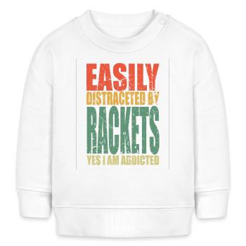 Rackets Spruch lustig - Baby Organic Sweatshirt Baby Changer von Stanley/Stella - Weiß - Vorne