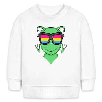 Pansexual Alien - Alien avec des lunettes - Sweat bébé bio Stanley/Stella - blanc - Devant
