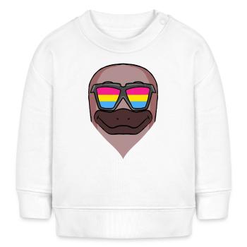 Pansexuell Schnabeltier - Schnabeltier mit Brille - Baby Organic Sweatshirt Baby Changer von Stanley/Stella - Weiß - Vorne