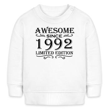 1992 - Jahrgang 1992 - Fantastisch seit 1992 - Baby Organic Sweatshirt Baby Changer von Stanley/Stella - Weiß - Vorne