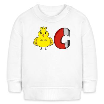 Küken Magnet - Baby Organic Sweatshirt Baby Changer von Stanley/Stella - Weiß - Vorne