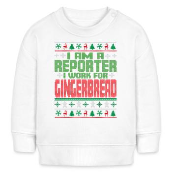 Citation de Noël du journaliste - Sweat bébé bio Stanley/Stella - blanc - Devant