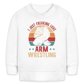 Bras de fer Bras de fer Bras de fer Cadeau - Sweat bébé bio Stanley/Stella - blanc - Devant