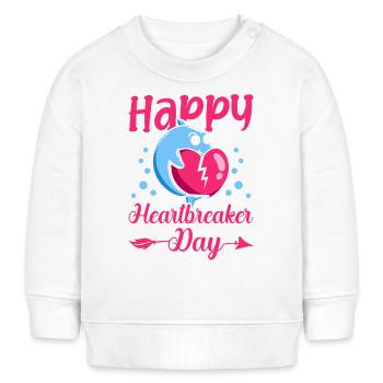 Happy Heartbreaker Day Valentine's Day Dolphin Meme - Baby Sweatshirt by Stanley/Stella - white - Front
