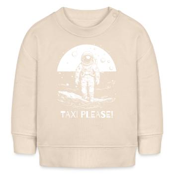Taxi s’il vous plaît, astronaute - Sweat bébé bio Stanley/Stella - écru doux - Devant