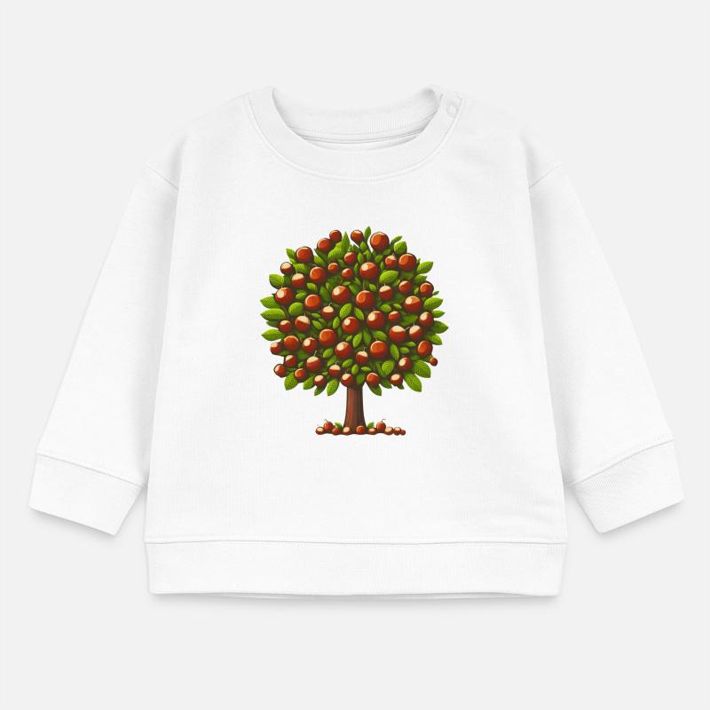Autumn Treasures: Deciduous Tree with Chestnuts & Trees Baby Sweatshirt by Stanley/Stella
