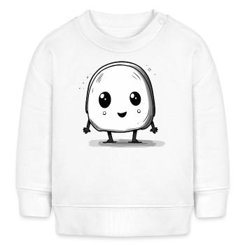 Kleines süßes Tofu Ding - Baby Organic Sweatshirt Baby Changer von Stanley/Stella - Weiß - Vorne