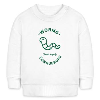 Kleine, mächtige Eroberer - Baby Organic Sweatshirt Baby Changer von Stanley/Stella - Weiß - Vorne