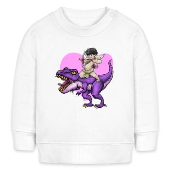 Cupid Armor T Rex Heart Valentinstag Cupid Rex - Baby Organic Sweatshirt Baby Changer von Stanley/Stella - Weiß - Vorne