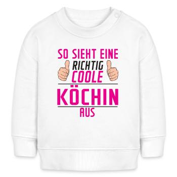 Köchin | Spruch | Chefköchin | Chefkoch - Baby Organic Sweatshirt Baby Changer von Stanley/Stella - Weiß - Vorne