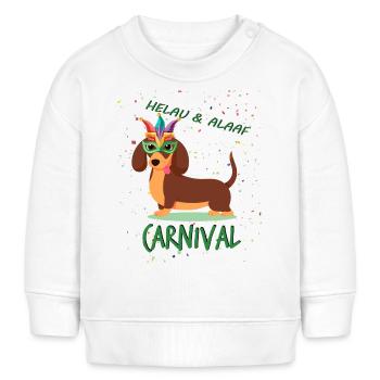 Teckel, Carnaval, Carnaval, Helau, Alaaf - Sweat bébé bio Stanley/Stella - blanc - Devant