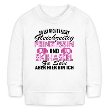 Prinzessin und Skihaserl - Baby Organic Sweatshirt Baby Changer von Stanley/Stella - Weiß - Vorne
