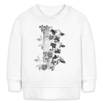 Cows behind the fence - Baby Sweatshirt by Stanley/Stella - white - Front