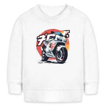 Super Japan Sport Renn Motorrad - Baby Organic Sweatshirt Baby Changer von Stanley/Stella - Weiß - Vorne