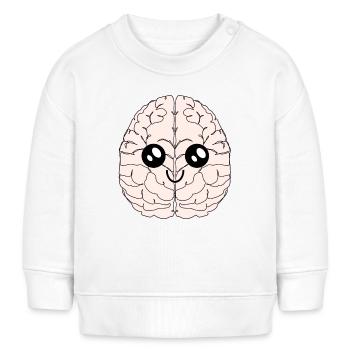 Gehirn Autismus Asperger Kavaii Intelligenz - Baby Organic Sweatshirt Baby Changer von Stanley/Stella - Weiß - Vorne
