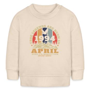 Geburtstagsgeschenk Geboren im April 1994 - Baby Organic Sweatshirt Baby Changer von Stanley/Stella - Natur - Vorne