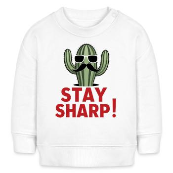 Lunettes de soleil élégantes à moustache Cactus Stay Sharp - Sweat bébé bio Stanley/Stella - blanc - Devant