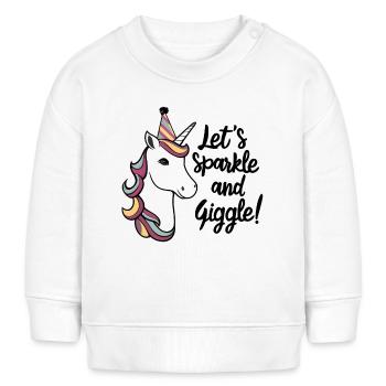 Unicorn Party Hat - Let's Sparkle and Giggle! Art - Baby Sweatshirt by Stanley/Stella - white - Front