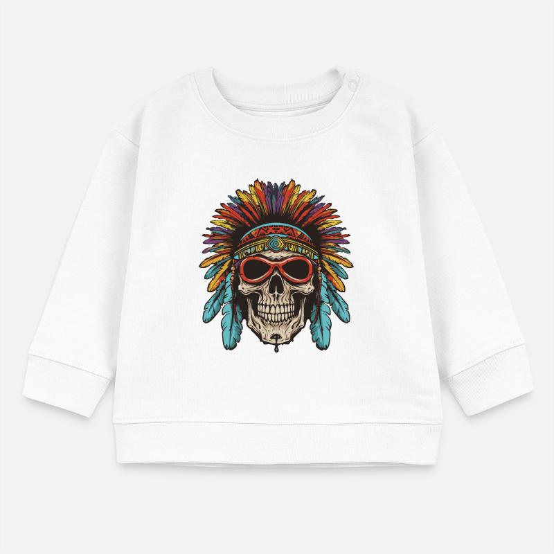 Crâne Apache amérindien Sweat bébé bio Stanley/Stella