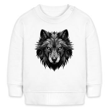 Wolf Tier Kopf - Baby Organic Sweatshirt Baby Changer von Stanley/Stella - Weiß - Vorne