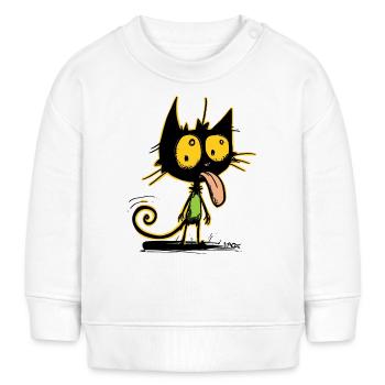 Die coolste freche beste Katze - Baby Organic Sweatshirt Baby Changer von Stanley/Stella - Weiß - Vorne