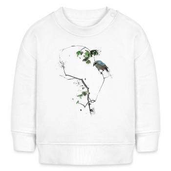 Japanese bird on tree branch - Baby Sweatshirt by Stanley/Stella - white - Front