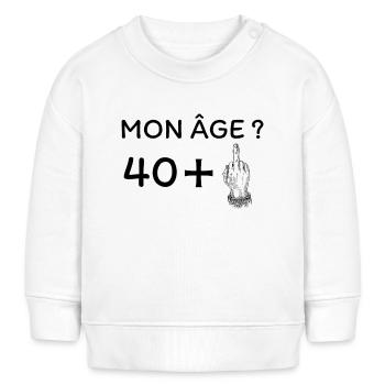 mon âge 41 - Sweat bébé bio Stanley/Stella - blanc - Devant