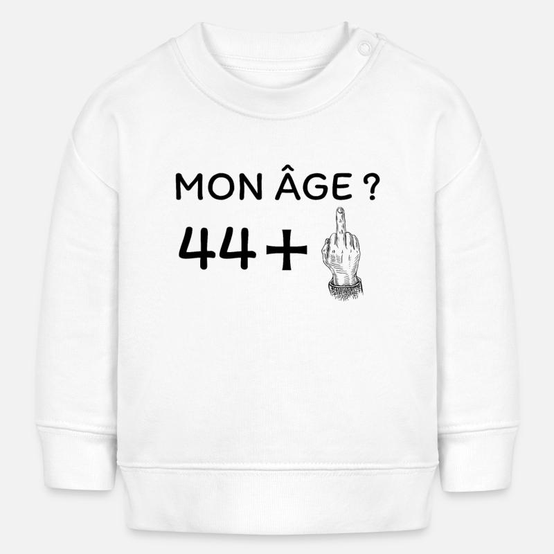 mon âge 45 - Sweat bébé bio Stanley/Stella - blanc