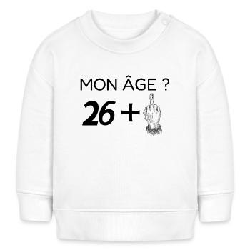 mon âge 27 - Sweat bébé bio Stanley/Stella - blanc - Devant