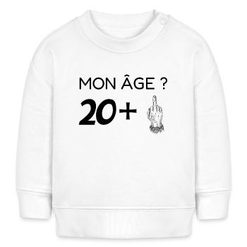 mon âge 21 - Sweat bébé bio Stanley/Stella - blanc - Devant