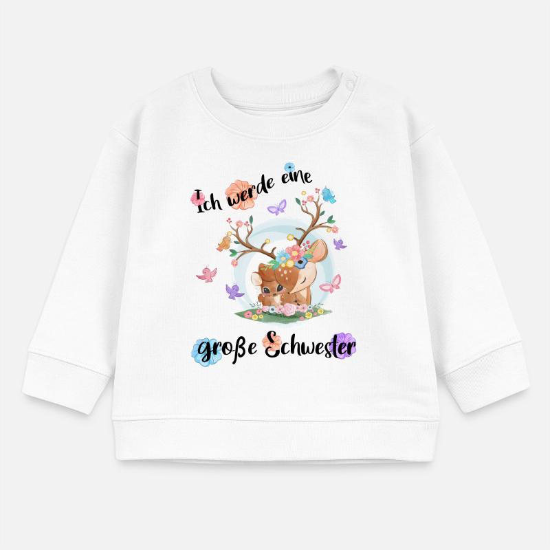 Nachwuchs Verkünden Ich Werde Große Schwester 2025 Baby Organic Sweatshirt Baby Changer von Stanley/Stella