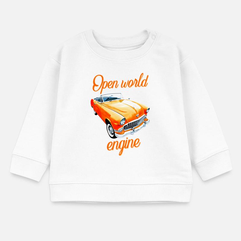 Open world engine Cabriolet Spruch gaming Cabrio Baby Sweatshirt by Stanley/Stella
