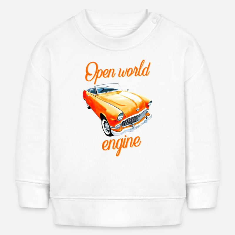 Open world engine Cabriolet Spruch gaming Cabrio - Baby Sweatshirt by Stanley/Stella - white