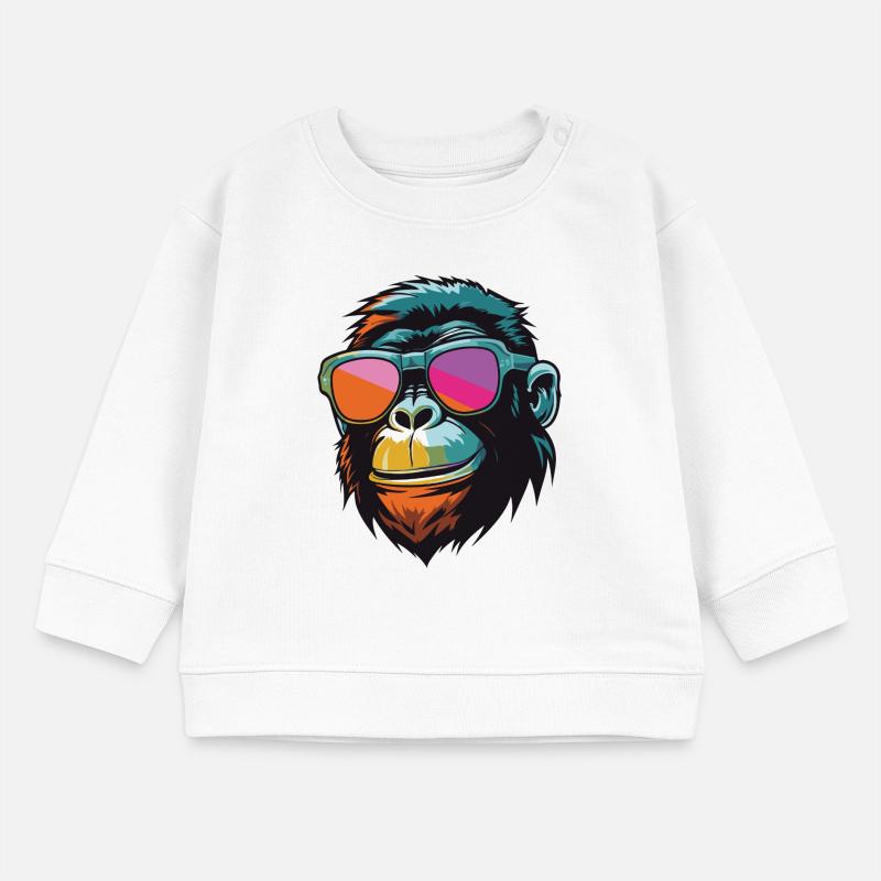 Tête de singe Cool Monkey Sweat bébé bio Stanley/Stella