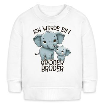 Nachwuchs Verkünden | Ich Werde Großer Bruder 2025 - Baby Organic Sweatshirt Baby Changer von Stanley/Stella - Weiß - Vorne