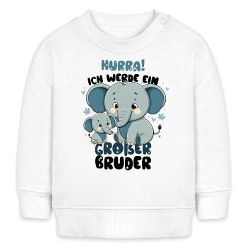 Nachwuchs Verkünden | Ich Werde Großer Bruder 2025 - Baby Organic Sweatshirt Baby Changer von Stanley/Stella - Weiß - Vorne