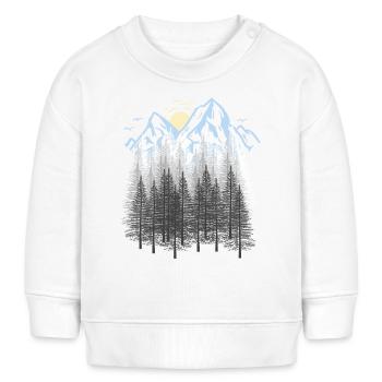 Montagnes, Nature, Montagnes, Forêt, Forêt de conifères, sapins, Brerg - Sweat bébé bio Stanley/Stella - blanc - Devant