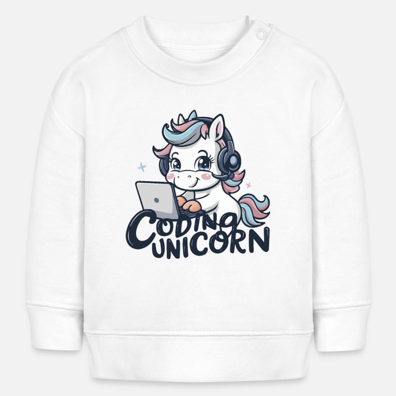 CODING UNICORN - Baby Sweatshirt by Stanley/Stella - white