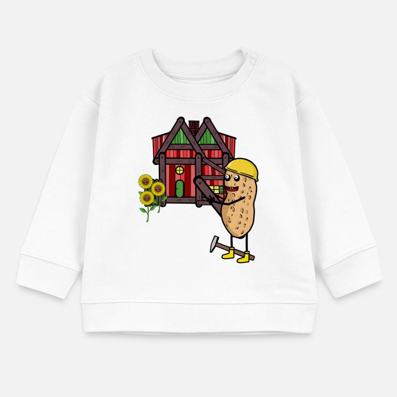 Cabane Maison Peanut Constructeur Rénover Rénovation Sweat bébé bio Stanley/Stella