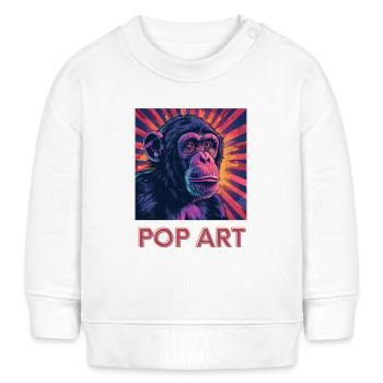 Singe Pop Art - Sweat bébé bio Stanley/Stella - blanc - Devant
