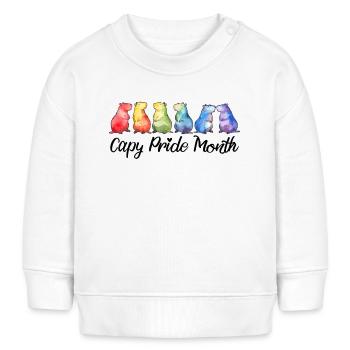 Capy Pride Month Capybara Gay Lesbienne LGBTQ - Sweat bébé bio Stanley/Stella - blanc - Devant