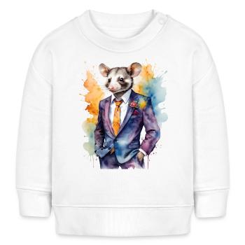 Costume Opossum Imprimé Animal Design Coloré - Sweat bébé bio Stanley/Stella - blanc - Devant